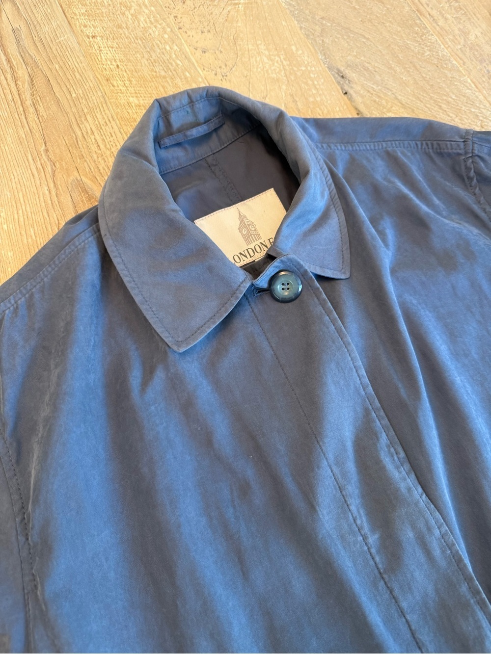 Women’s Vintage London Fog Trench in Denim Blue Color Size S - Picture 2 of 10